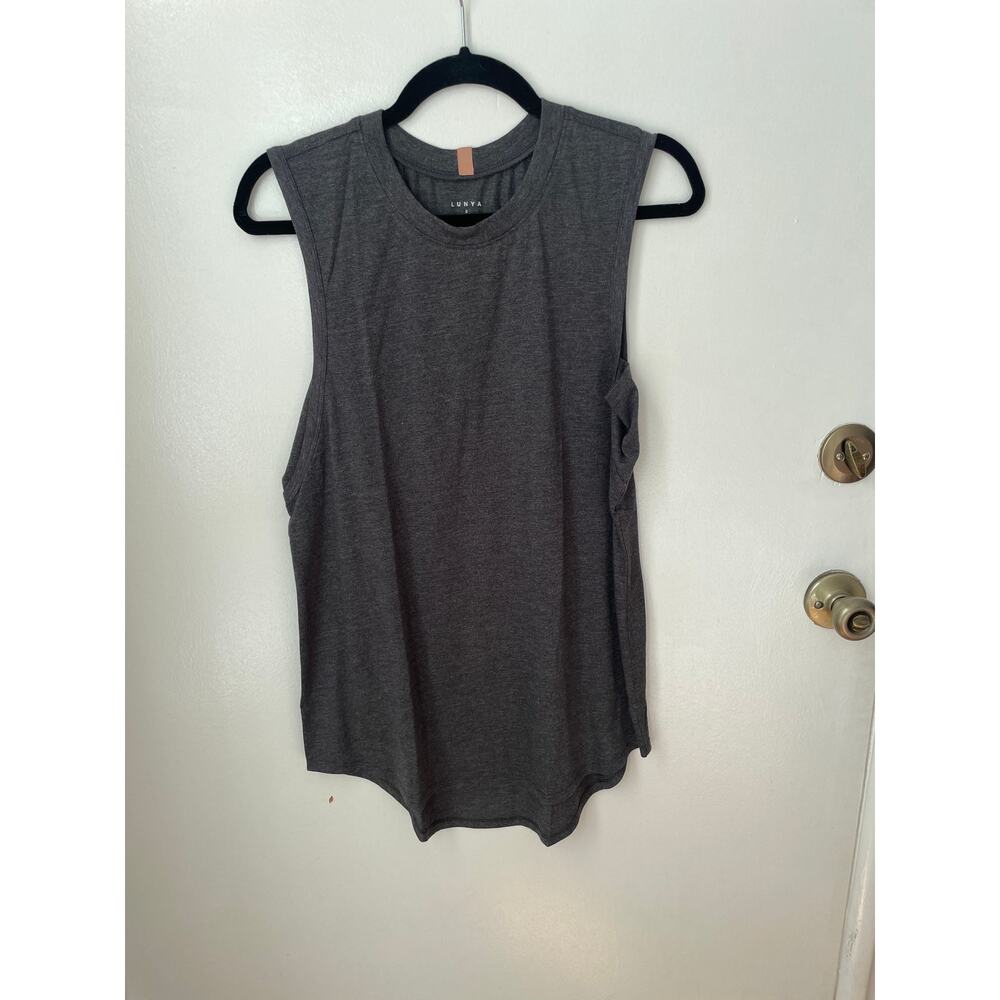 Lunya Restore Gray Muscle Tee Pima Cotton